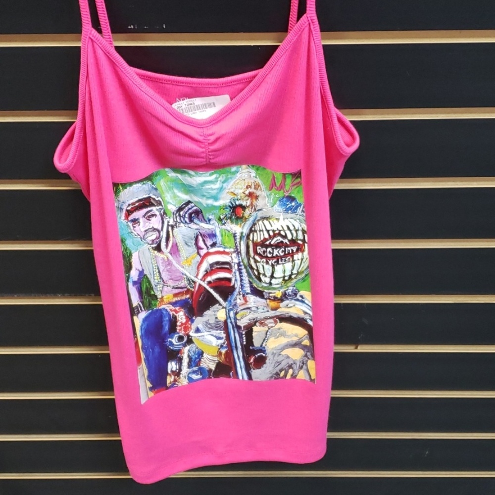 Rock City Cycles Cancer Awareness Spaghetti T